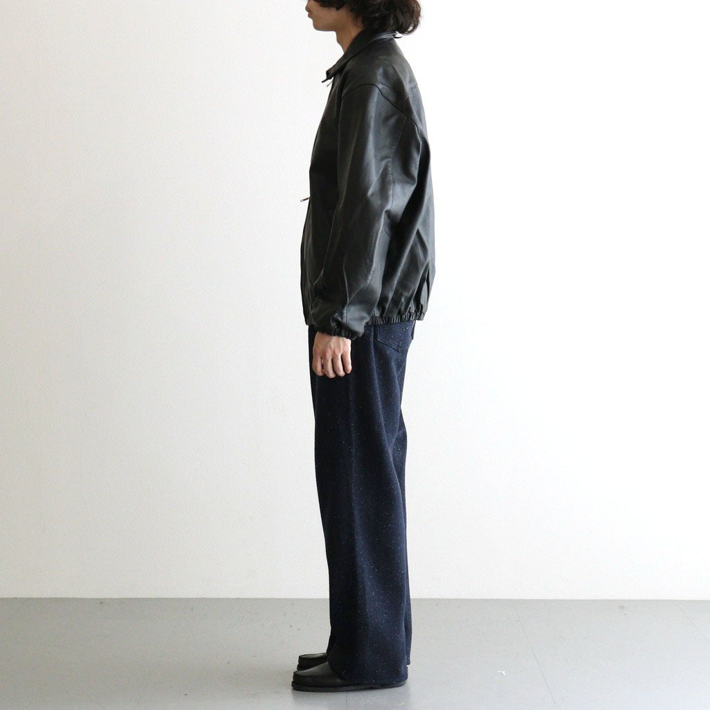 Calf Leather Sports Jacket #Black [YK26FW01306B]