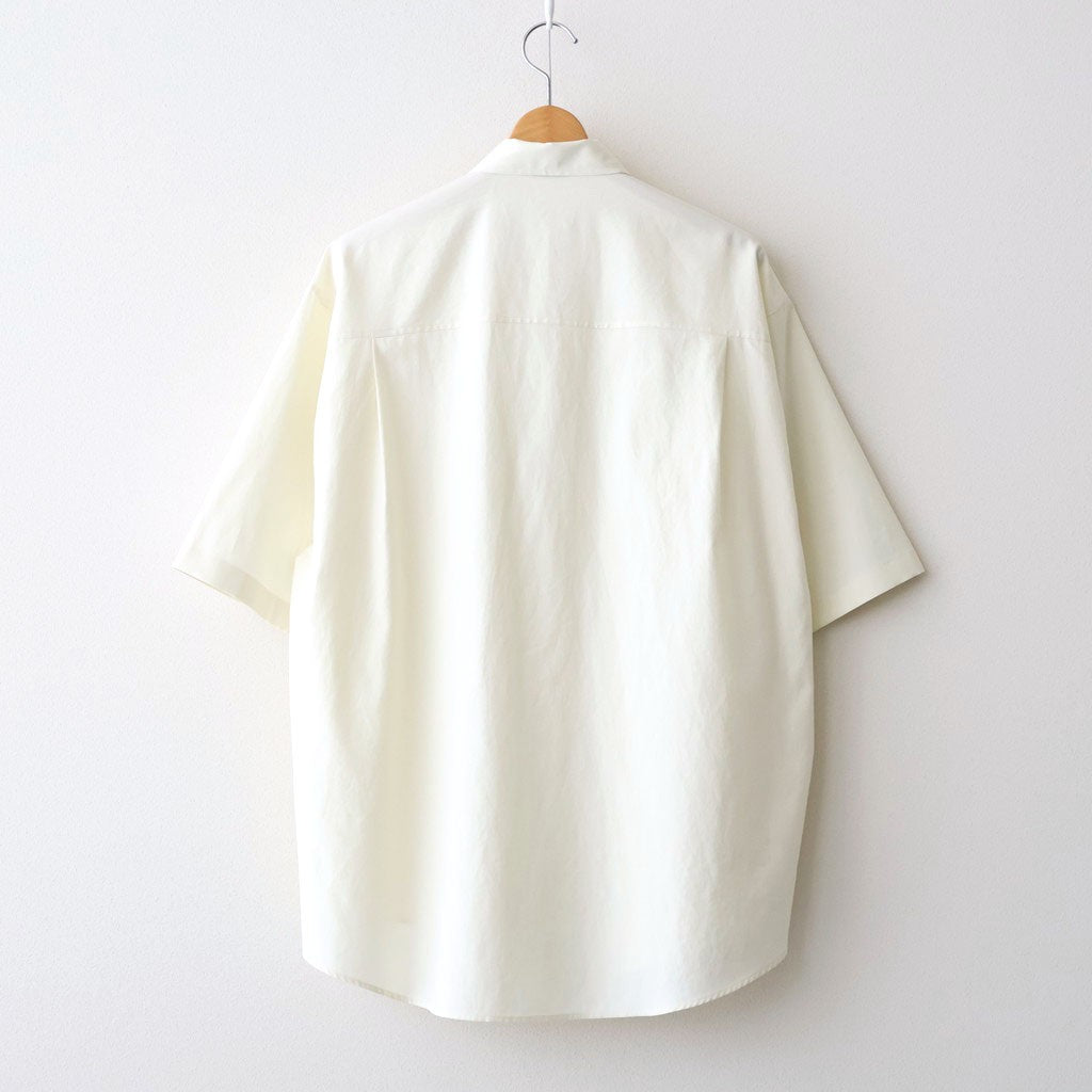 WASHED FINX TWILL BIG HALF SLEEVED SHIRT #VANILLA [A26SS03TN]