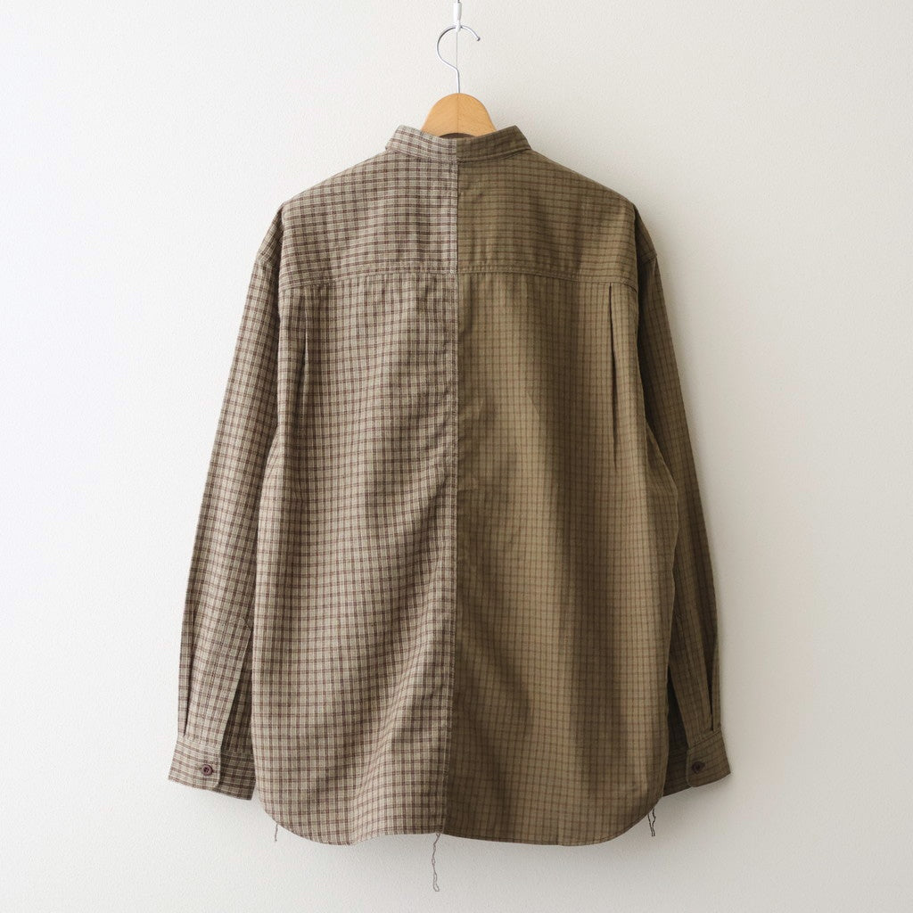 綿フランネルチェックシャツ #KHAKI [HP-B021-051]