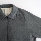 FDRSJK - ウール・千鳥 フロントジップジャケット #09 White × Black [SN_FR1403JK]