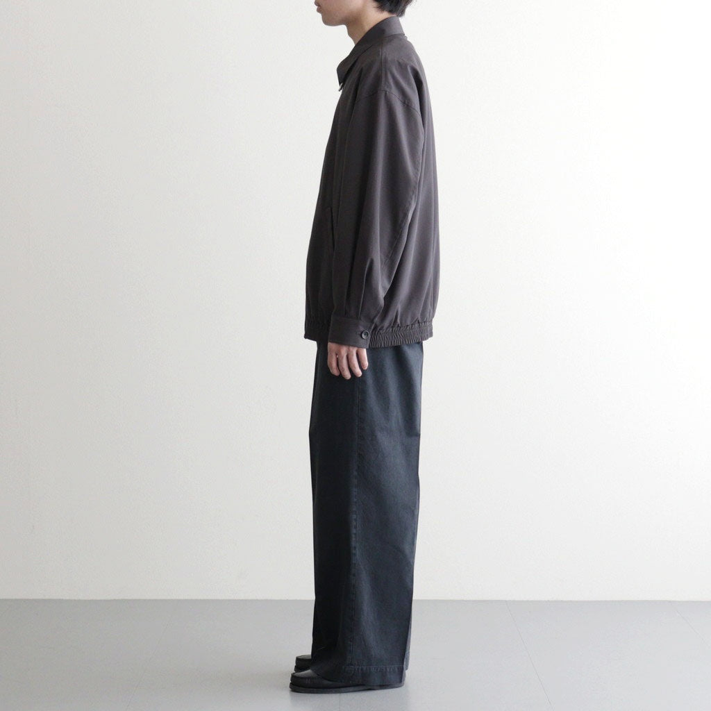 GARMENT-DYED FINX LIGHT CHINO ONE-TUCK WIDE PANTS #BLACK GARMENT-DYED FINX LIGHT CHINO ONE-TUCK WIDE PANTS #BLACK
