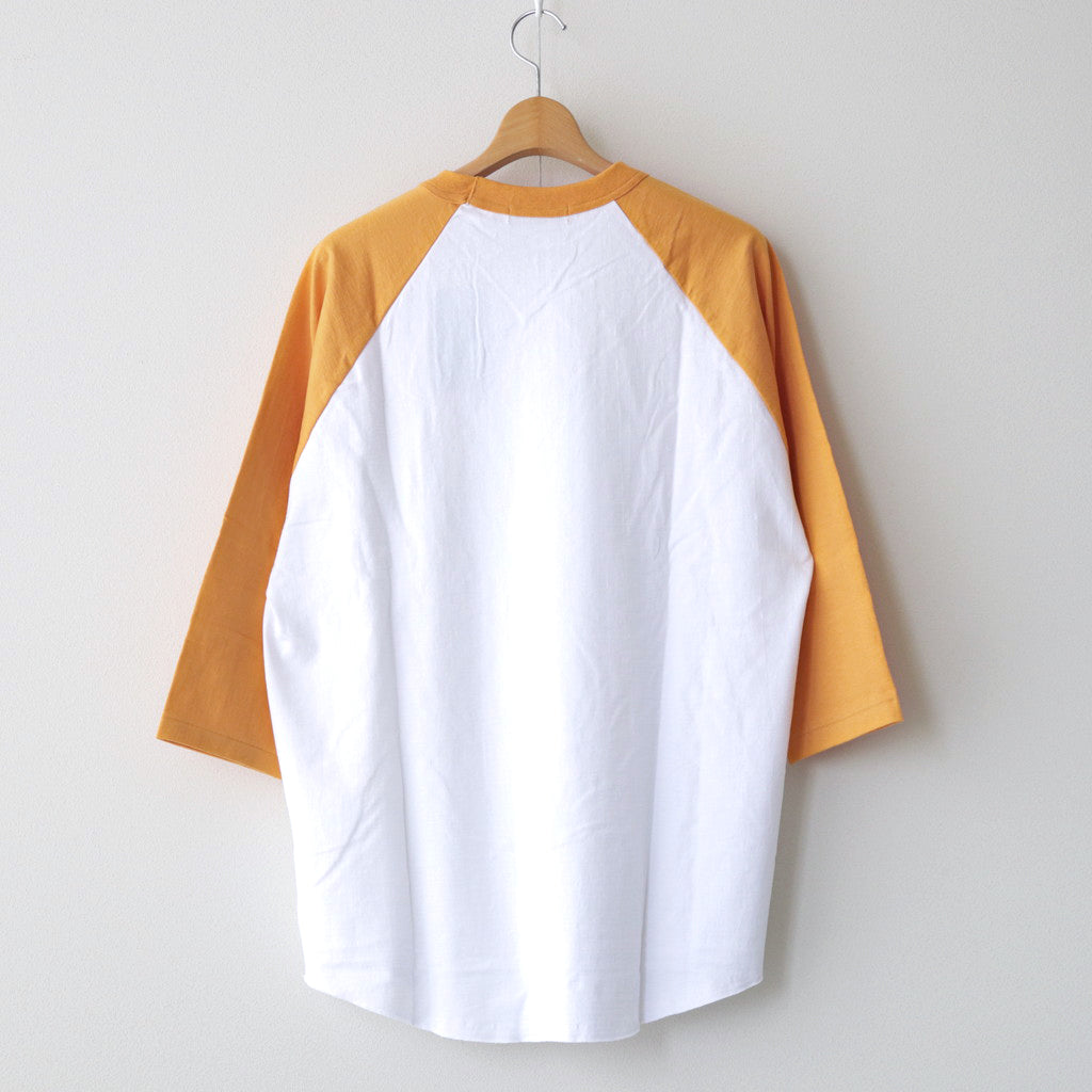 Raglan Sleeve Tee #WHITE×YELLOW [TP233-70035]