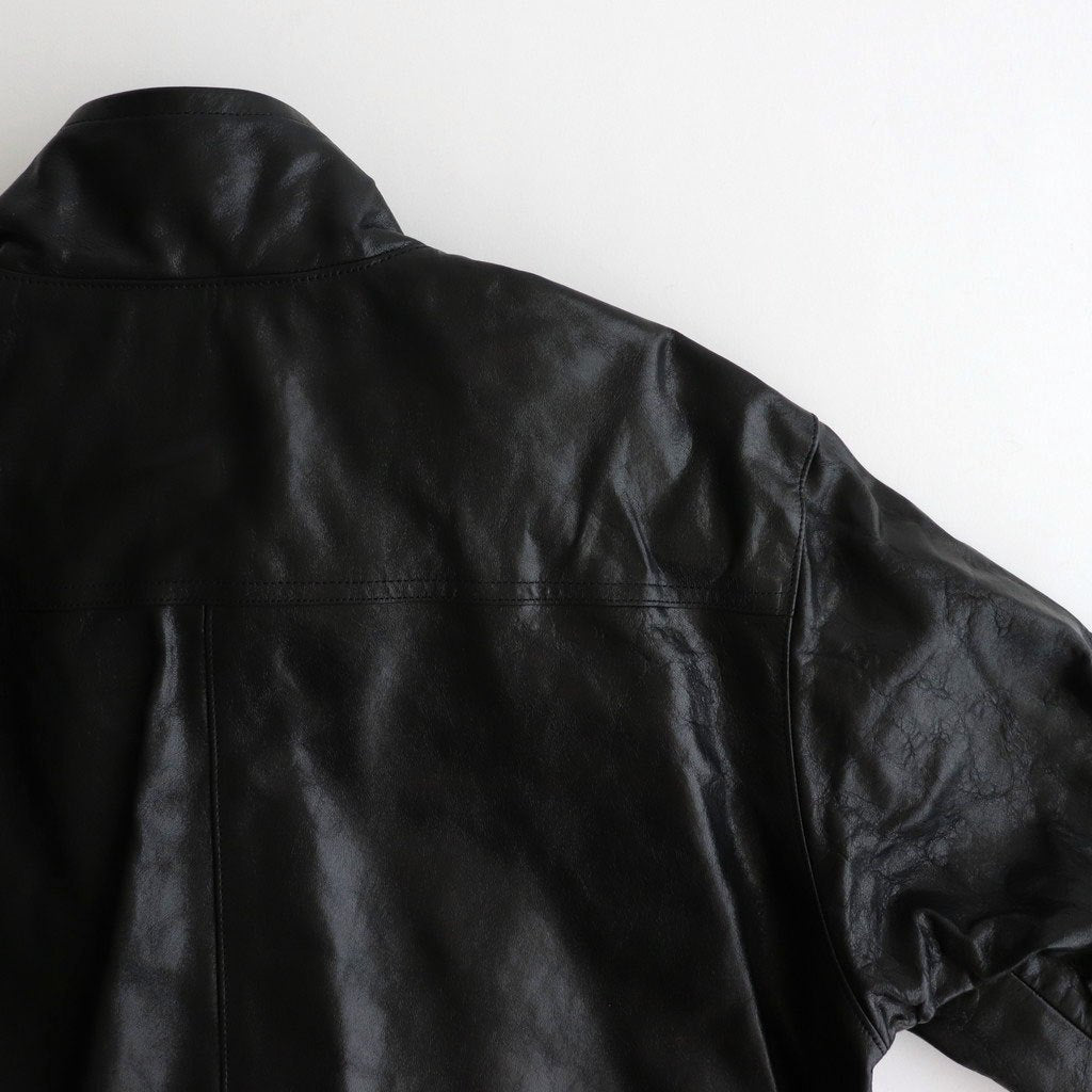 LAMB LEATHER ZIP BLOUSON #BLACK [A25AB01WX] - ciacura 三重県四日市