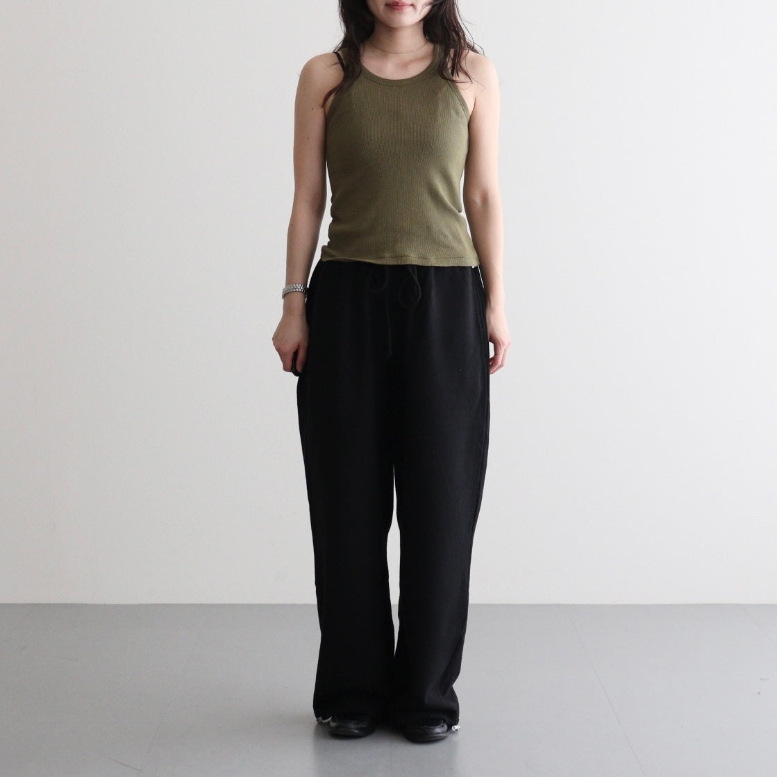 Gauze Teleco Tank Top #KHAKI [I26SS-CUT1]