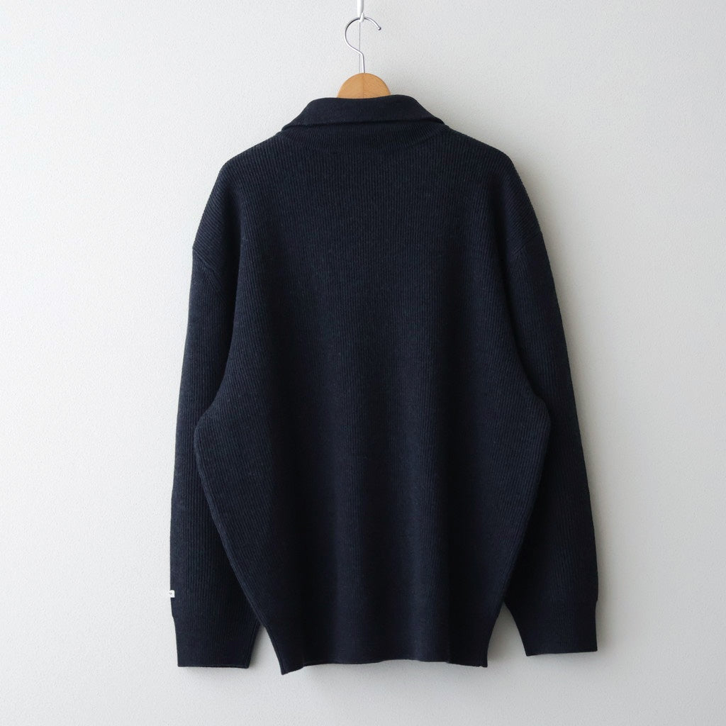 Volume Half Zip-up Knit #Onyx [AOEFKN006]