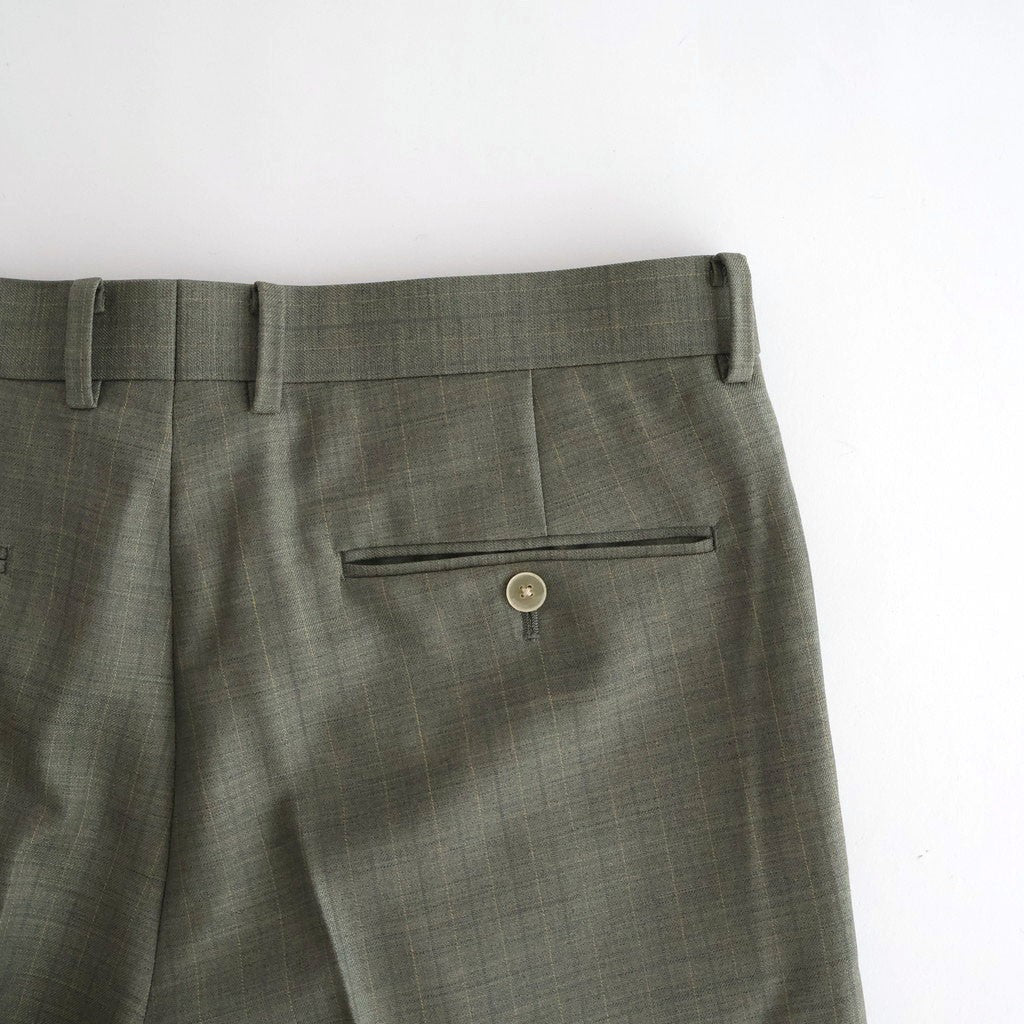 BLUEFACED WOOL TWO-TUCK SLACKS #KHAKI GRAY STRIPE [A26SP02BA]