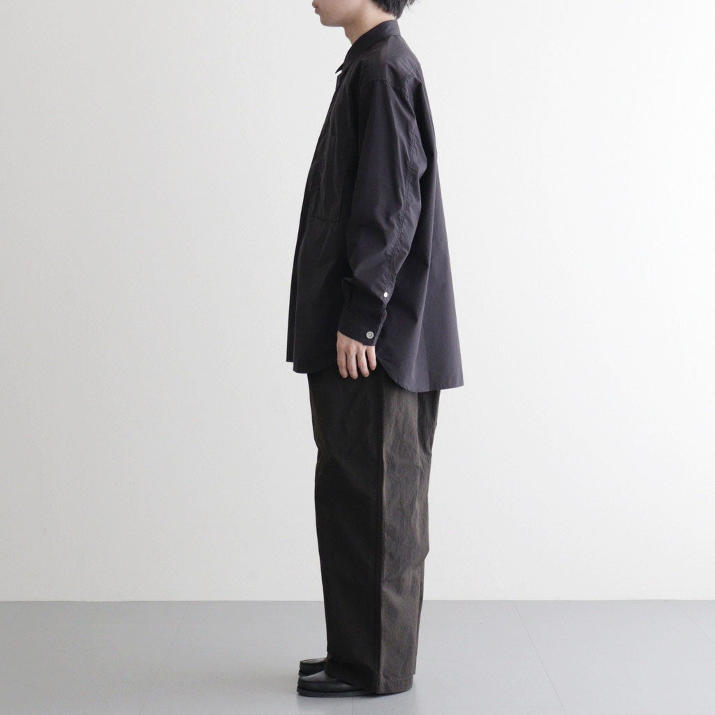 ナイロンオックス 製品染め タックパンツ #BROWN [HQ-P003-051]