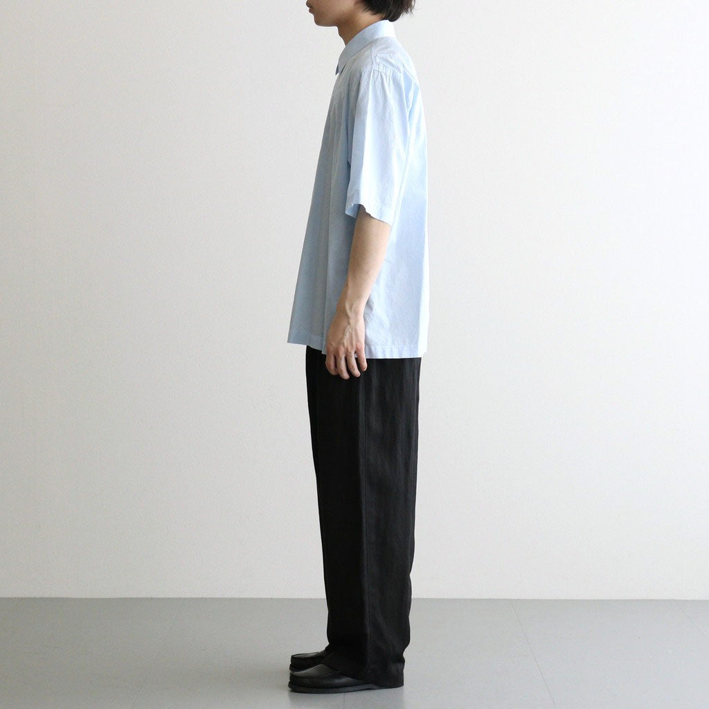 SHRINK COTTON LAWN OVERSIZED HALF SLEEVE SHIRT #SAX [BLAGLM0402