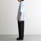 SHRINK COTTON LAWN OVERSIZED HALF SLEEVE SHIRT #SAX [BLAGLM0402]