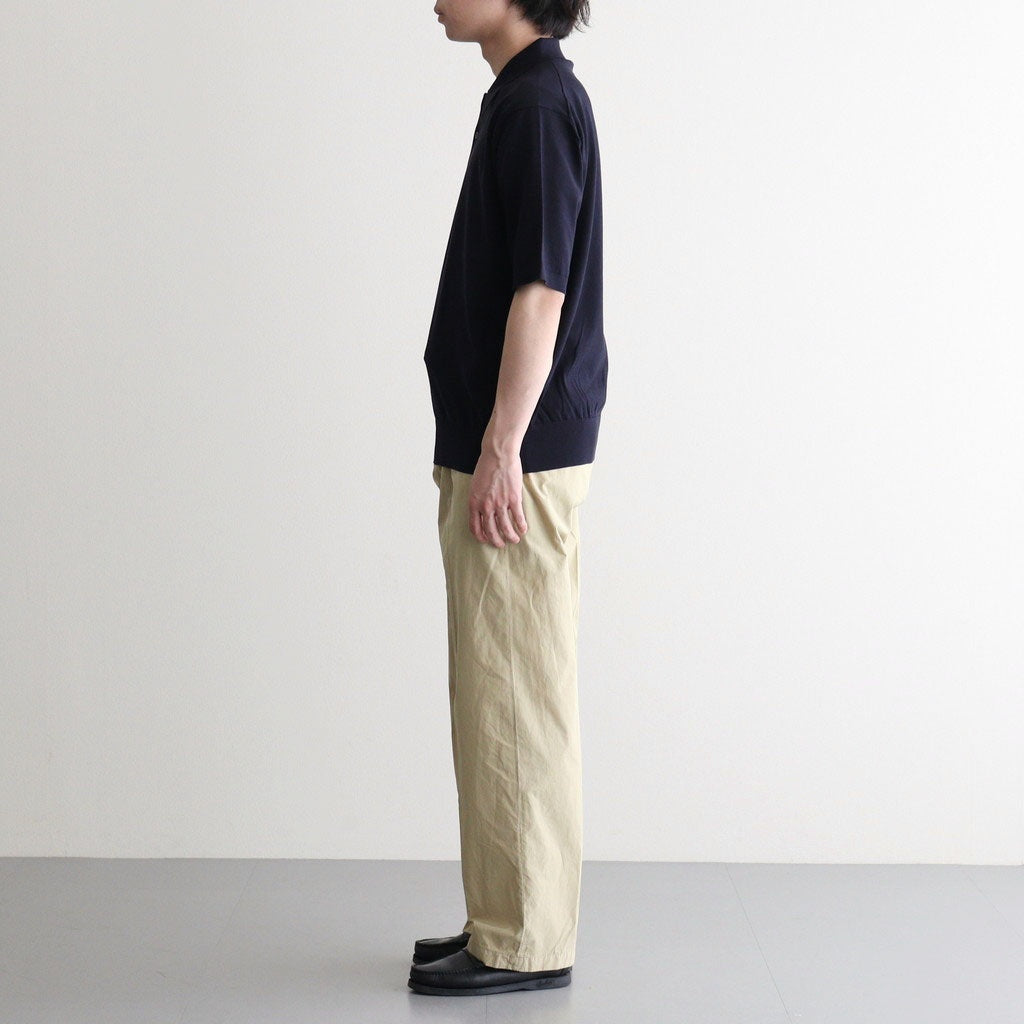 GARMENT-DYED FINX SHUTTLE WEATHER ONE-TUCK SLACKS #KHAKI BEIGE [A26SP03SW]