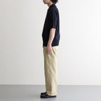 GARMENT-DYED FINX SHUTTLE WEATHER ONE-TUCK SLACKS #KHAKI BEIGE [A26SP03SW]