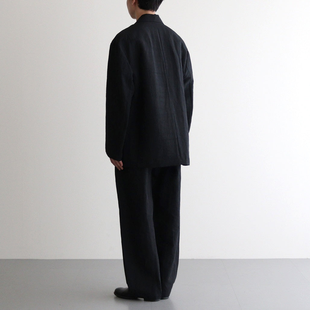 LI/NY POPLIN WIDE EASY TROUSERS #BLACK [ST.1117]
