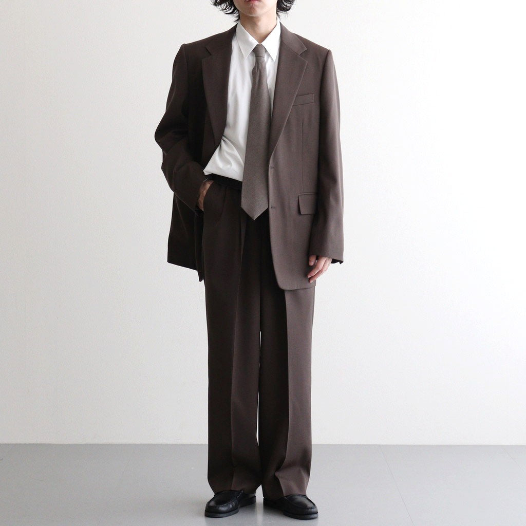 LIGHT WOOL MAX GABARDINE TWO-TUCK SLACKS #DARK BROWN [A26AP03MG]