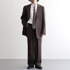 LIGHT WOOL MAX GABARDINE TWO-TUCK SLACKS #DARK BROWN [A26AP03MG]