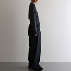 PLAID 3PLEATED WIDE-LEG TROUSERS #NAVY [YK24FW0863P]