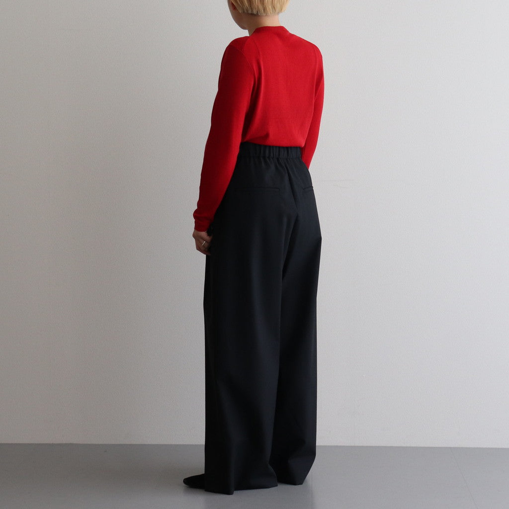 WOOL TROPICAL WIDE EASY PANTS #BLACK [PRAGCW0110]