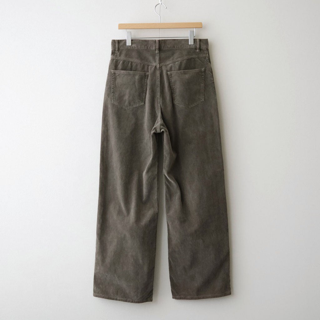 GARMENT-DYED FINX CORDUROY 5P WIDE PANTS #OLIVE BROWN [A26AP02FX]