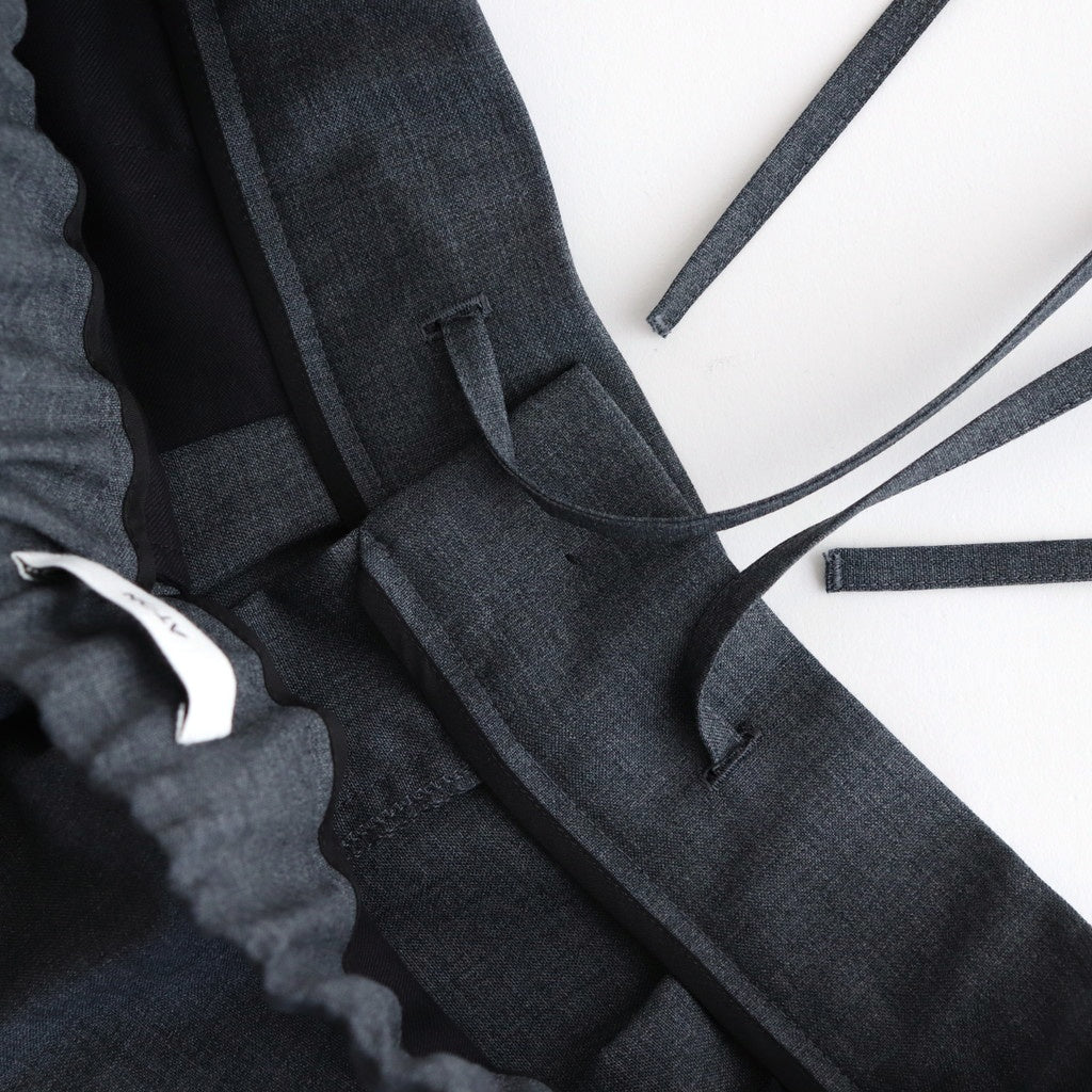 WOOL TROPICAL WIDE EASY PANTS #TOP GRAY [PRAGGM0110]