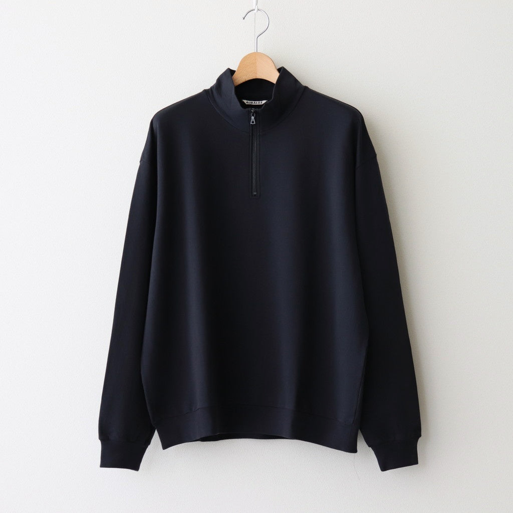 ELASTIC HIGH GAUGE SWEAT HALF ZIP P/O #INK BLACK [A25SP01NU]
