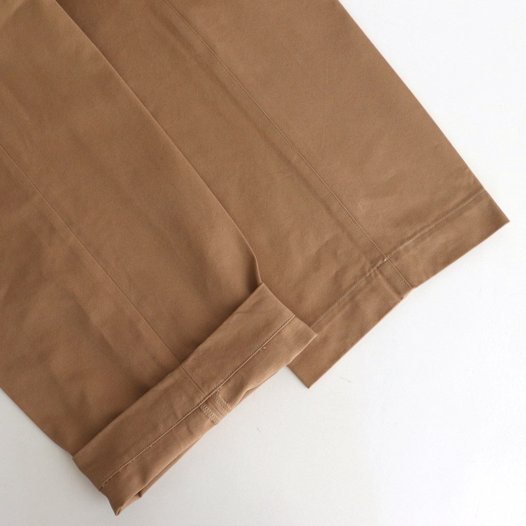 WASHED FINX CHINO ONE-TUCK PANTS #CAMEL BROWN [A25SP05FC]