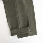 BLUEFACED WOOL TWO-TUCK SLACKS #OLIVE GRAY STRIPE [A26AP02BS]