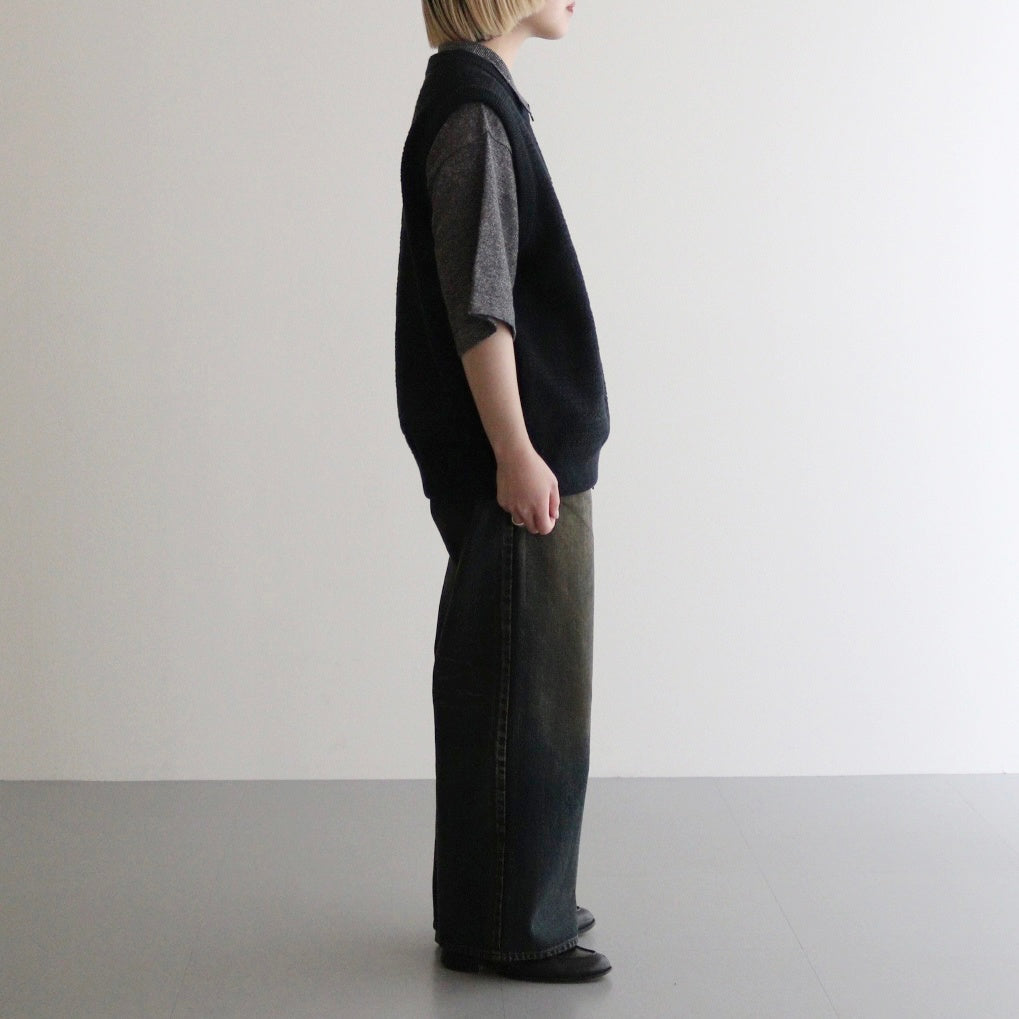 Links Zip Up Vest #Black [2501-017]