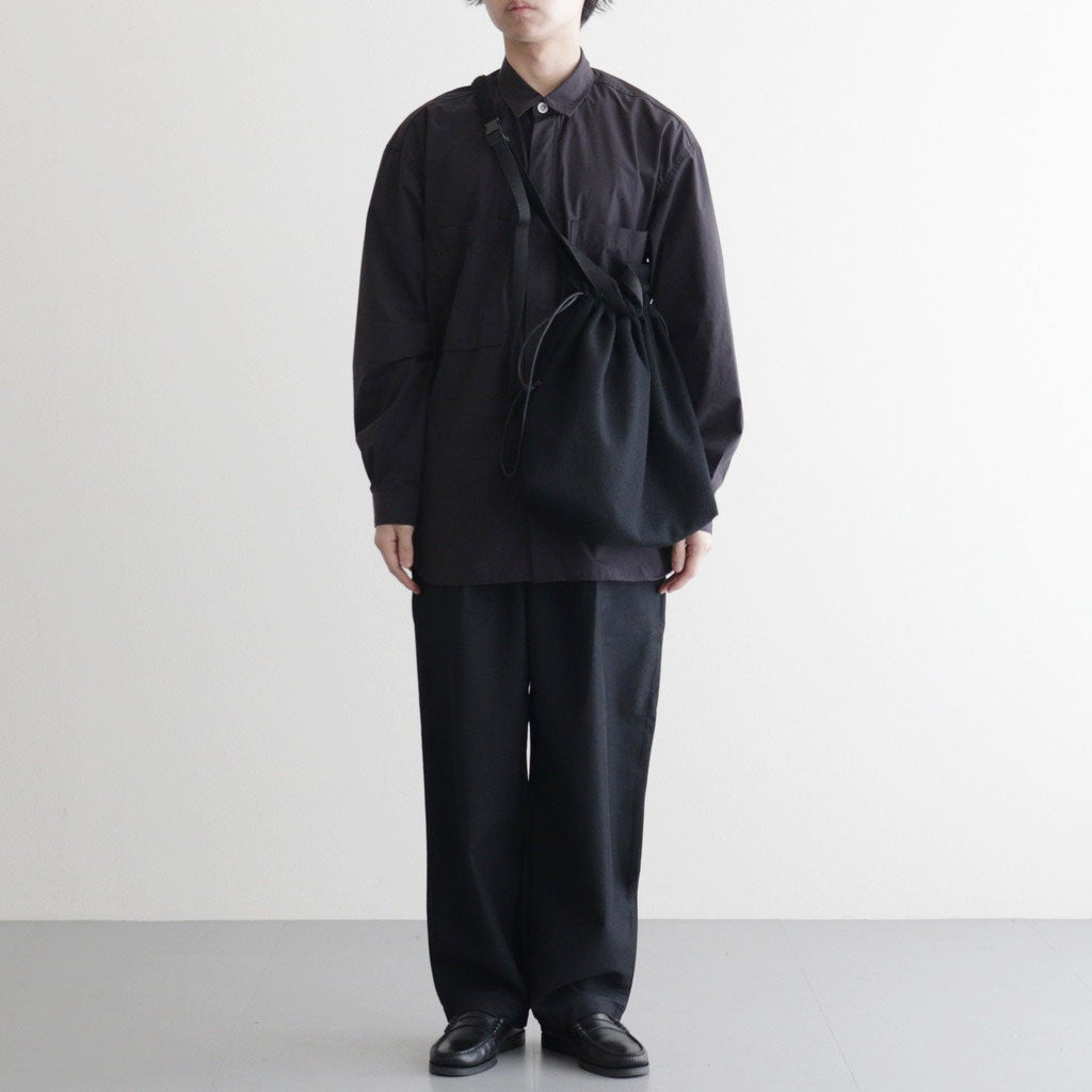 SHUKUJU WOOL BIG RED CROSS APRON BAG #BLACK [K031W]