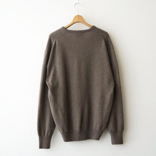 PURE CASHMERE KNIT V NECK LS #TAUPE [ST.1629]