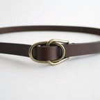 Double Buckel Leather Belt #Dark Brown [YK26FW01408A]