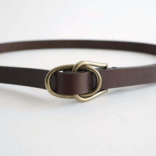 Double Buckel Leather Belt #Dark Brown [YK26FW01408A]