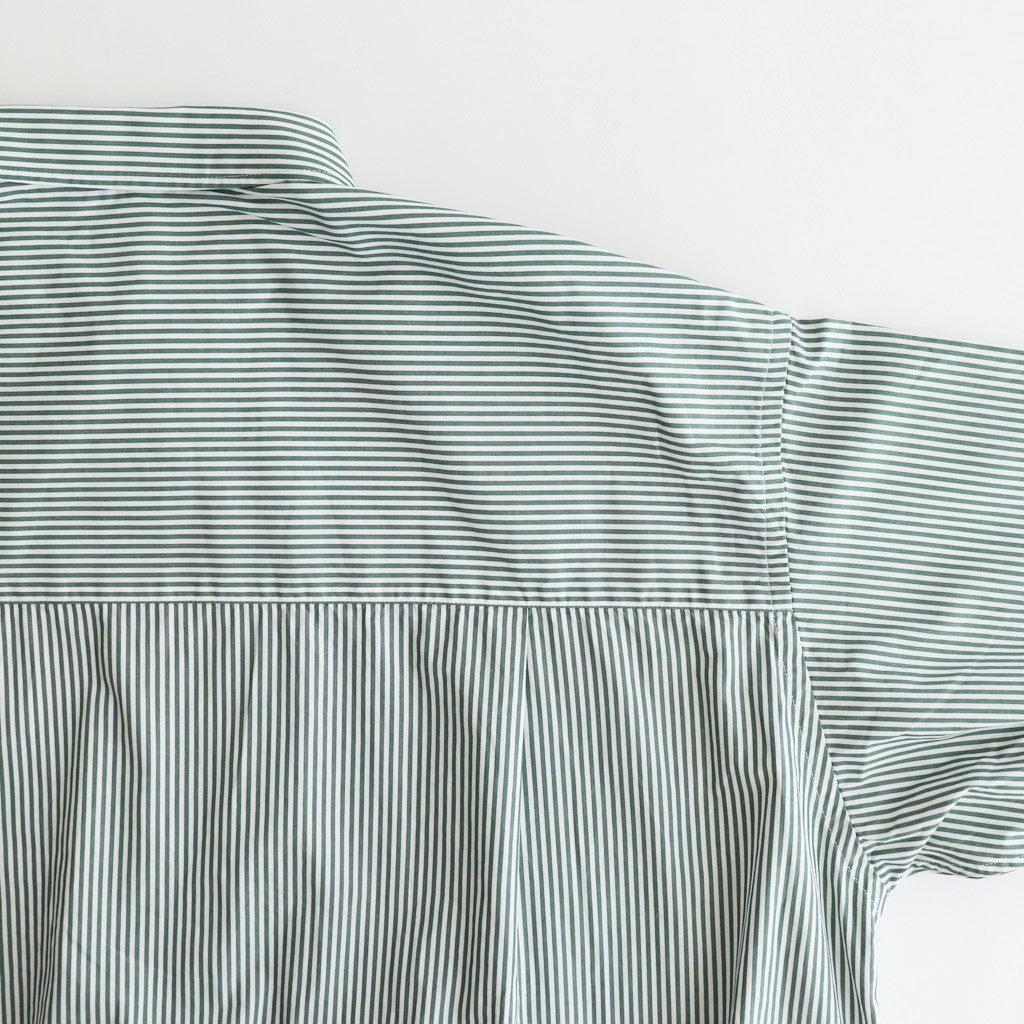 CORPORATE UNIFORM L/S SHIRT #GREEN STRIPE [FSC253-50105B]