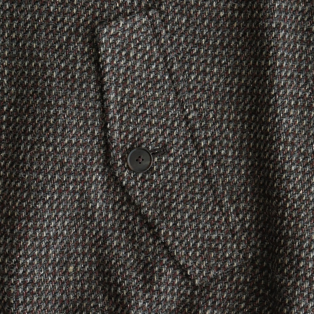ALPACA WOOL SILK TWEED ZIP BLOUSON #GRAY BROWN HAIRLINE [A25AB03LS]