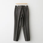 ALPACA WOOL SILK TWEED SLACKS #GRAY BROWN HAIRLINE [A25AP04LS]