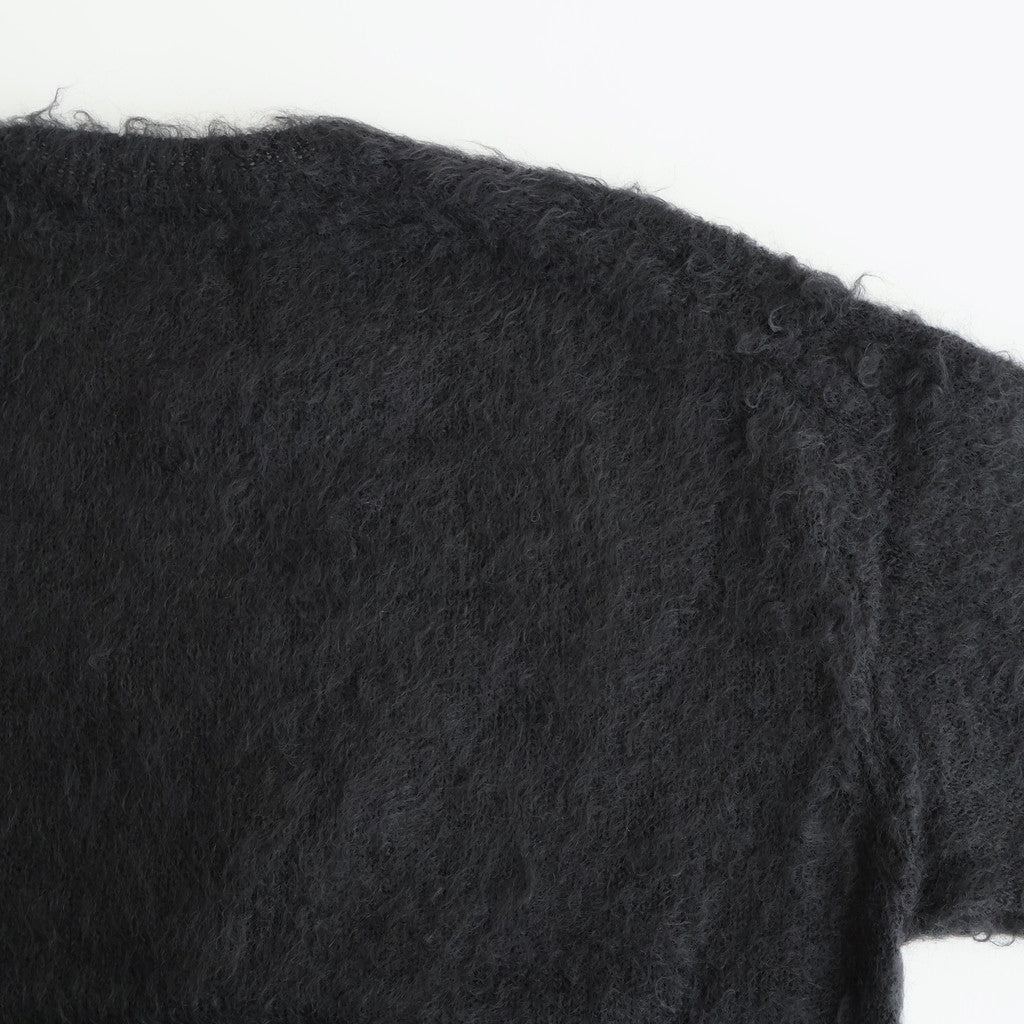 BRUSHED SUPER KID MOHAIR KNIT P/O #INK BLACK [A25AP02KM]