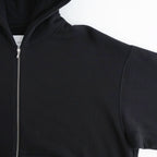 COTTON CASHMERE SWEAT ZIP HOODY #BLACK [ST.1469]