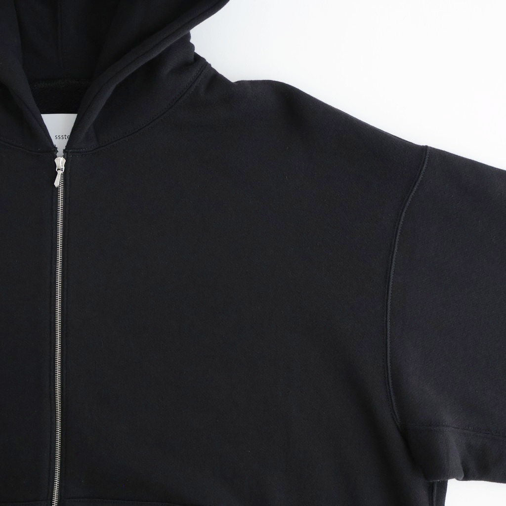 COTTON CASHMERE SWEAT ZIP HOODY #BLACK [ST.1469]
