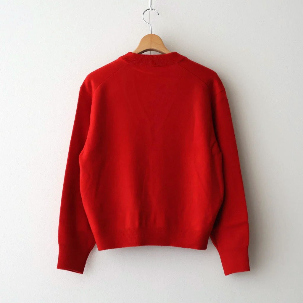 MERINO COLLEGE KNIT V-NECK SWEATER #RED(010) [KRAGGW0905]