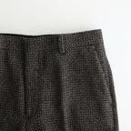 ALPACA WOOL SILK TWEED SLACKS #GRAY BROWN HAIRLINE [A25AP04LS]