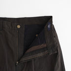 ナイロンオックス 製品染め タックパンツ #BROWN [HQ-P003-051]