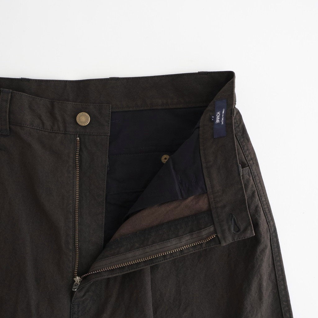 ナイロンオックス 製品染め タックパンツ #BROWN [HQ-P003-051]