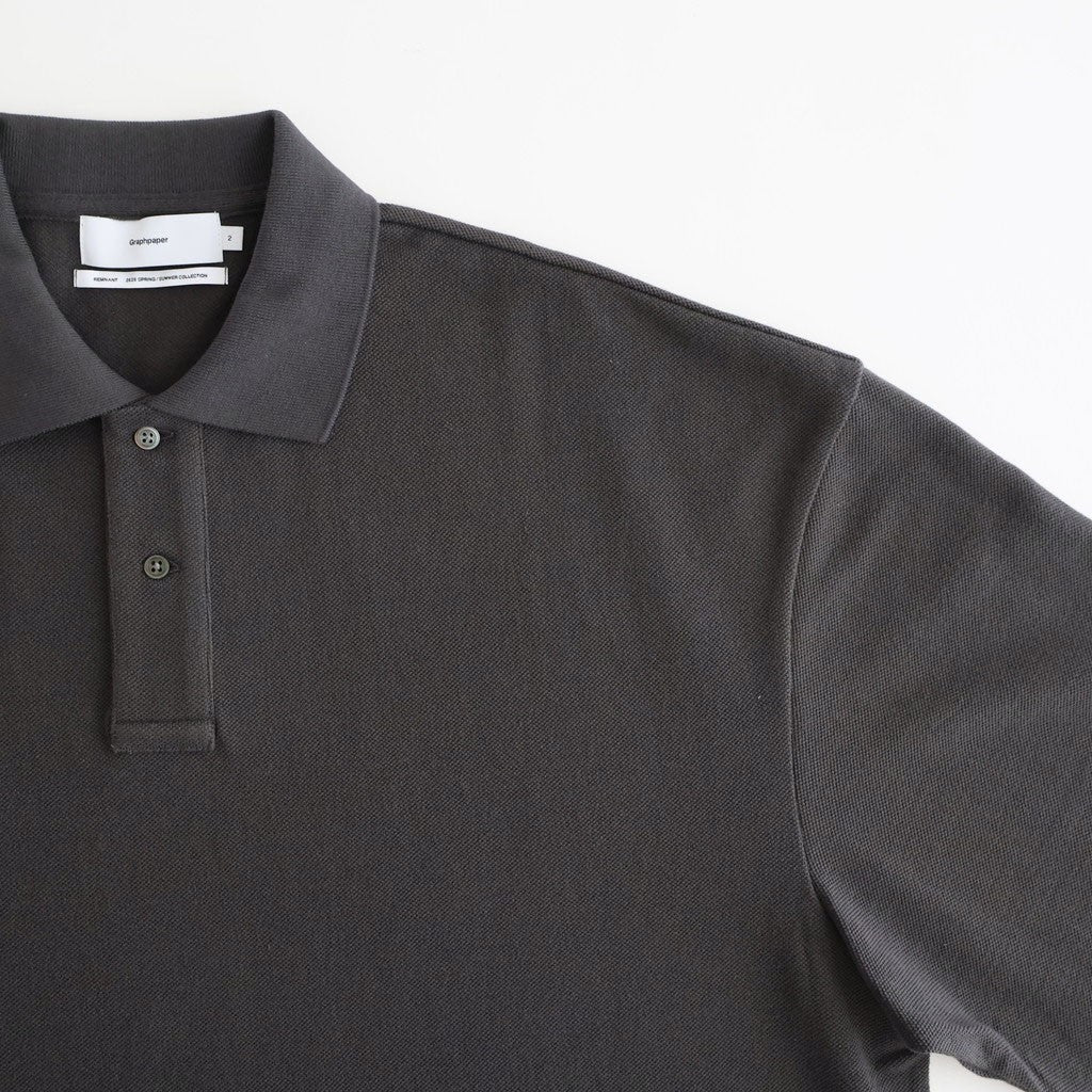 Cotton Pique Jersey L/S Polo #CHARCOAL [GM261-70417]