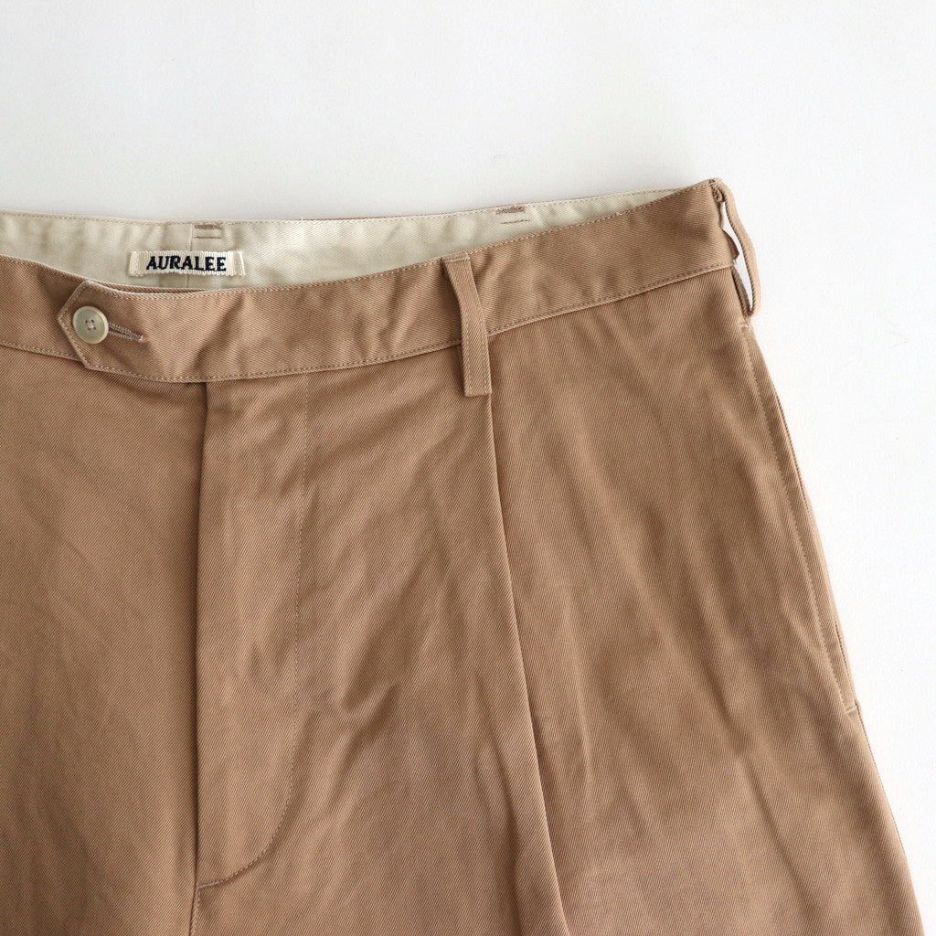 WASHED FINX CHINO ONE-TUCK PANTS #CAMEL BROWN [A25SP02FC]