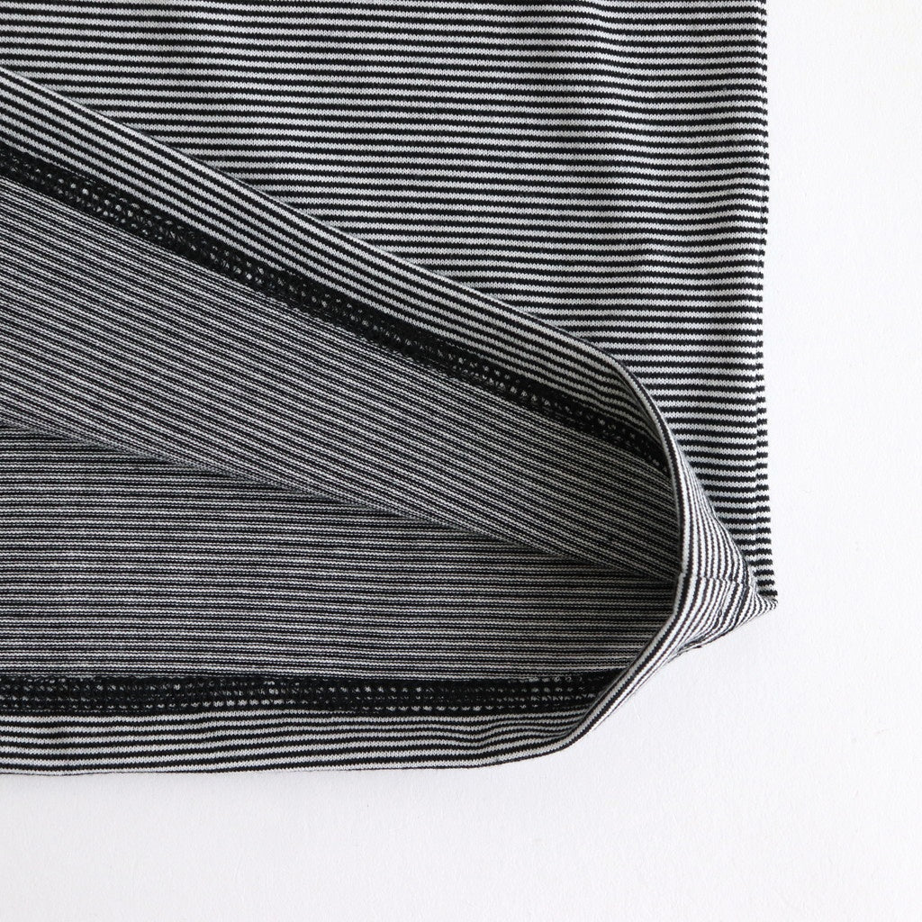 MICRO BORDER L/S TEE #WHITE × BLACK [FSC251-70114]