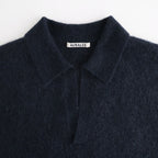 BABY SURI ALPACA SHEER KNIT SKIPPER POLO #NAVY [A26AP02AK]