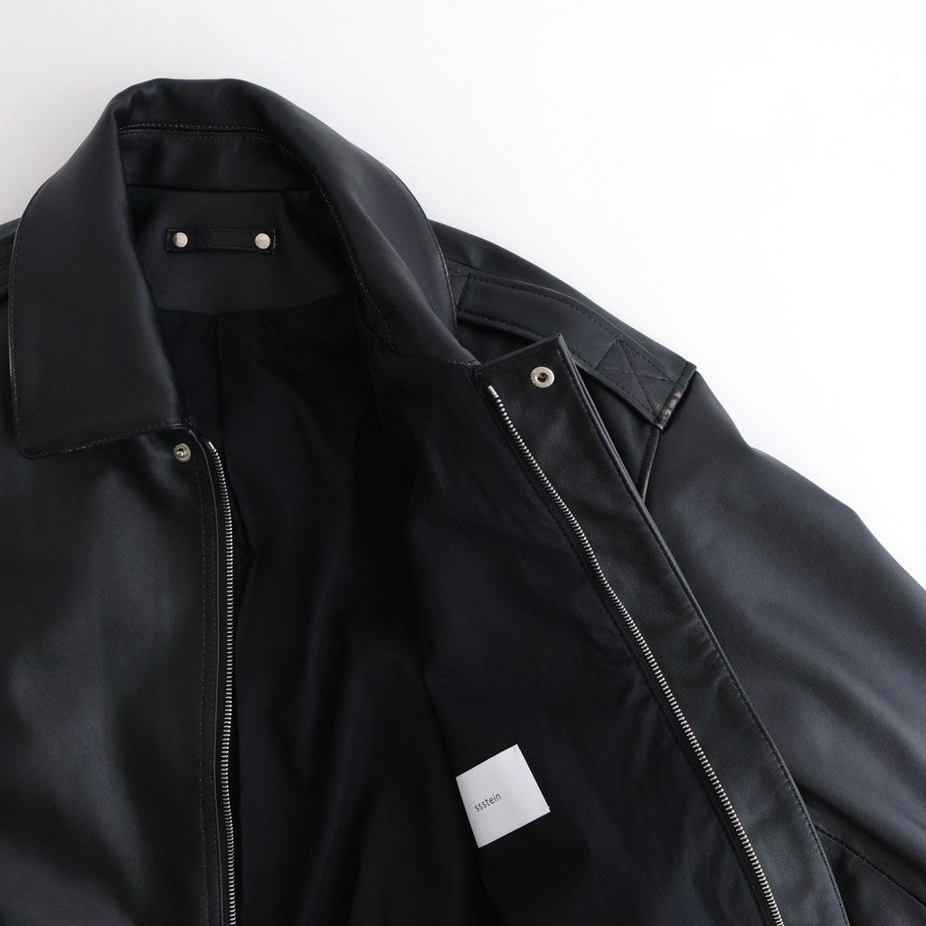 COW LEATHER VINTAGE FLIGHT JACKET #BLACK [ST.1381]