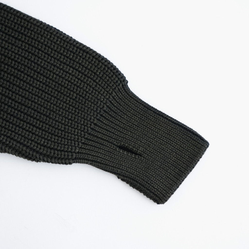 BATONER ウール梳毛片畔 ブリーチ加工 セーター #BLACK [HR-N001-051]