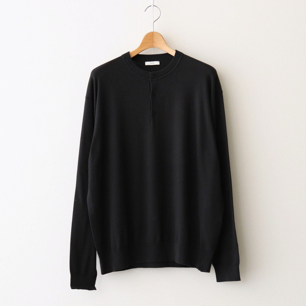 SMOOTH SUVIN HENRYNECK SWEATER #BLACK [KRAGLA0100]