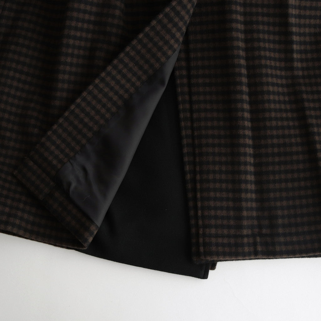 DOUBLE LAPELED DOUBLE BREASTED COAT #GINGHAM x BLACK [ST.603]
