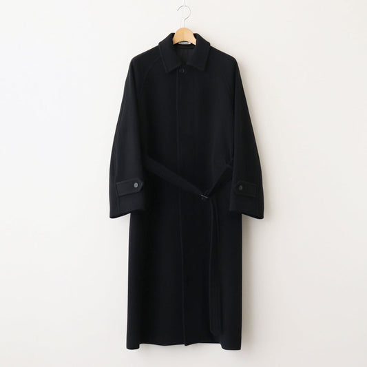 SUPER FINE WOOL MOSSER SOUTIEN COLLAR COAT #BLACK [A24AC04WM]