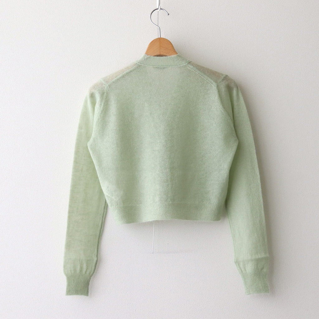 KID MOHAIR SHEER KNIT CARDIGAN #PALE GREEN [A25SC04FG]